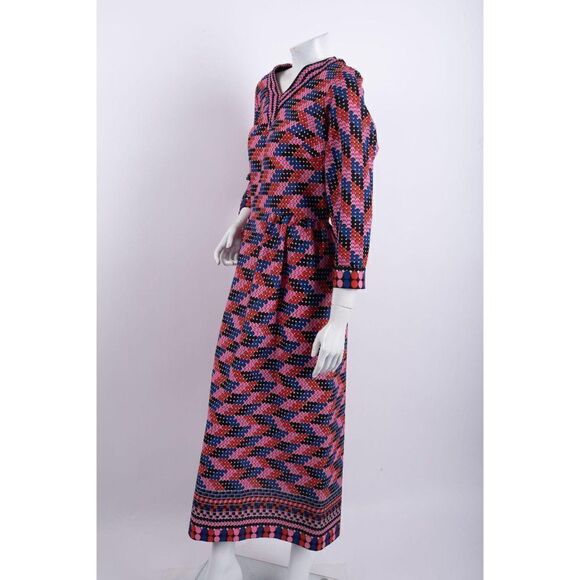 1970's Polka Dot Long Maxi Dress Women's Medium - Picture 3 of 6